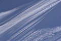 <Les mélèzes impriment leur parure sur ce lit de neige>Jeux d'ombre et de nuance tamisée par le lumière. Neige, jeux d' ombre et nuance végétal 
